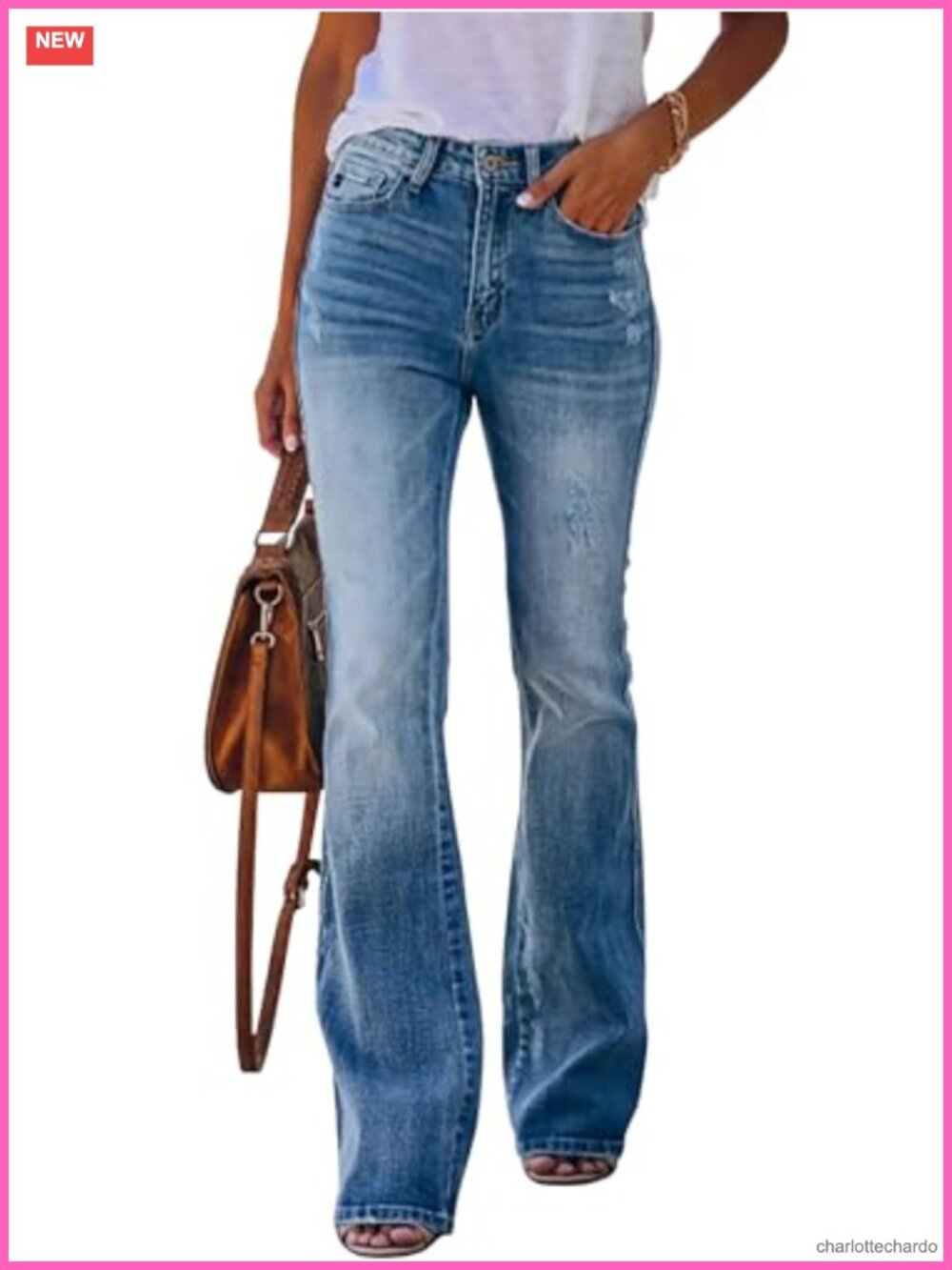 High Waisted Flare Bell Bottom Stretch Denim Jeans